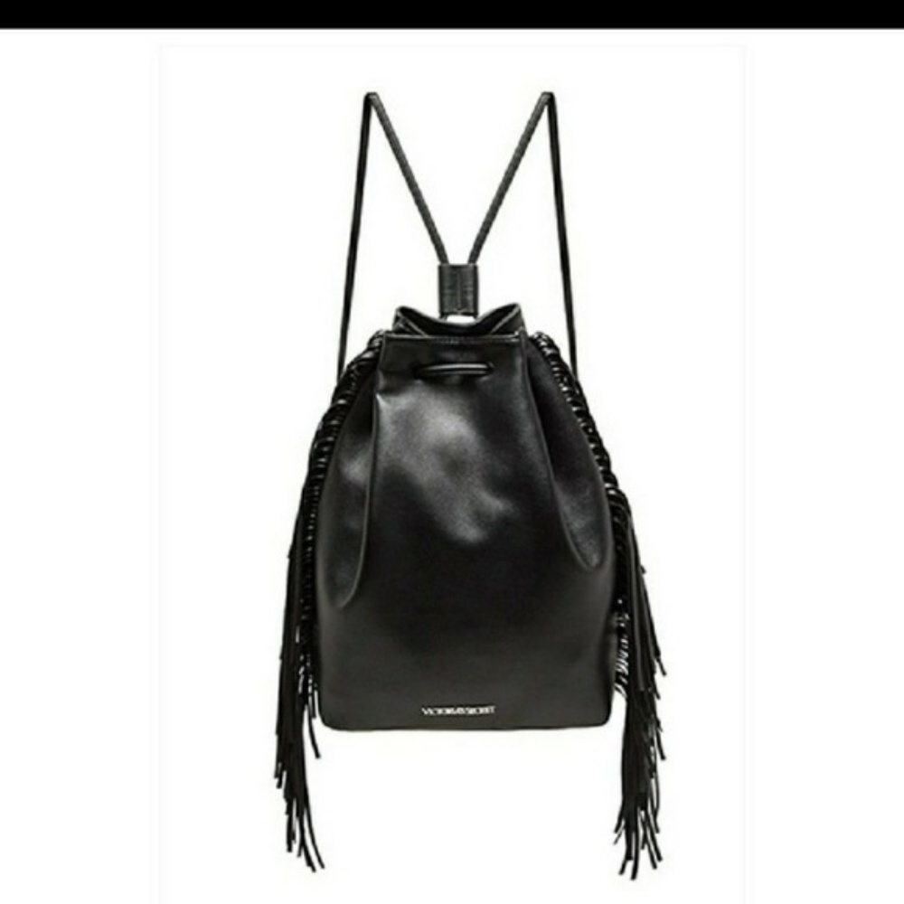 Victoria's Secret black fringe backpack